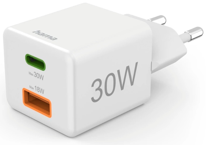 Hama Ladeadapter USB-C + USB-A 30 W Weiß