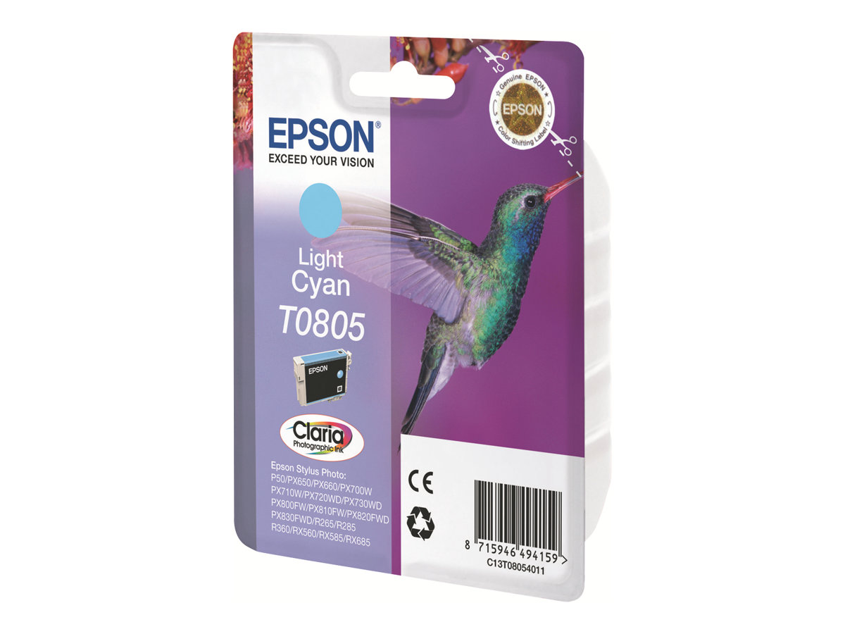 Original Epson T0805 | C13T08054010 | C13T08054011 Tinte hell Cyan
