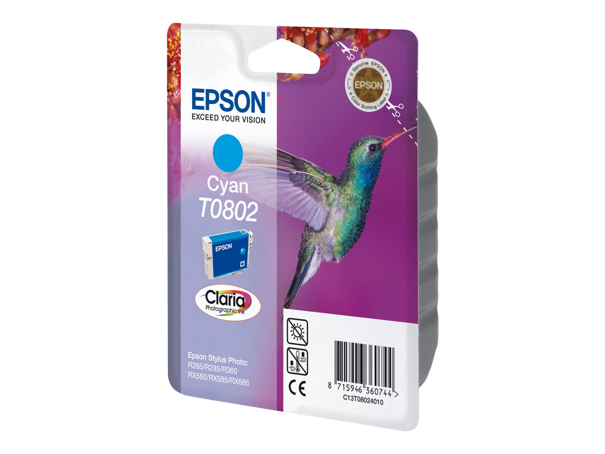 Original Epson T0802 | C13T08024010 | C13T08024011 Tinte Cyan