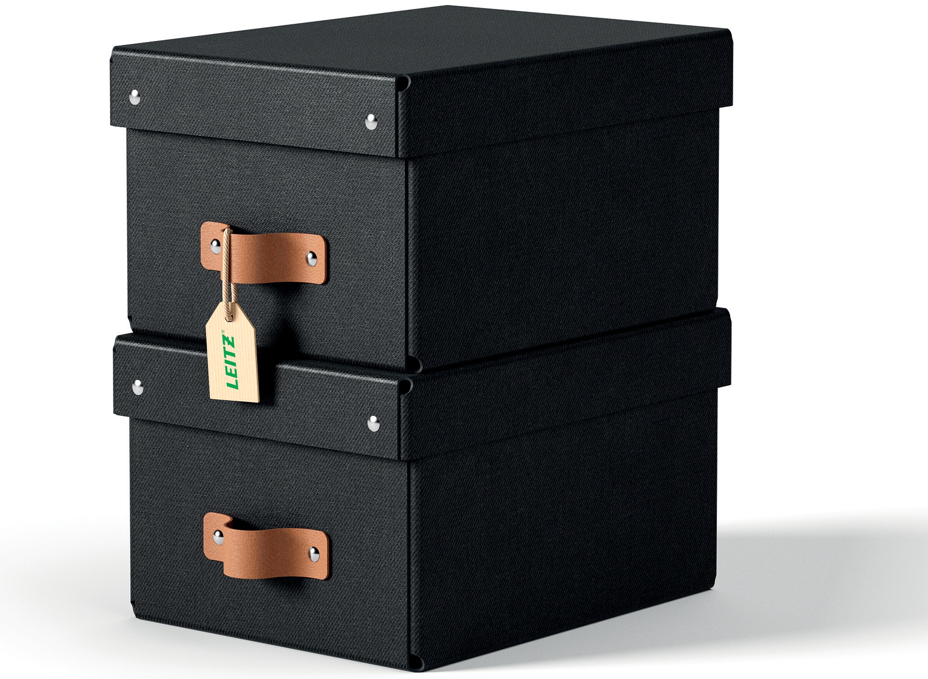 Leitz Aufbewahrungsbox Puro | 7 l | 20 x 28 x 15 cm | Schwarz | 2er-Pack