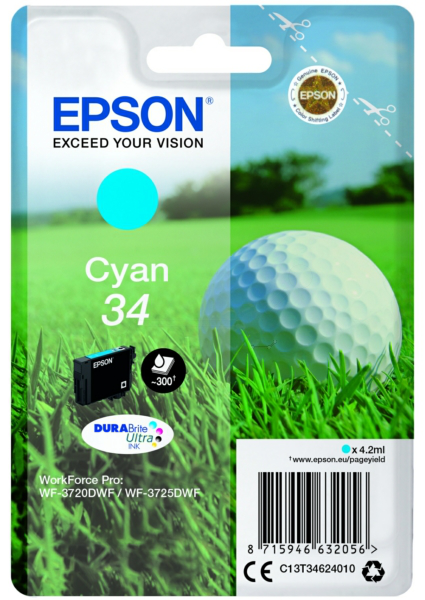 Original Epson 34 | C13T34624010 Tinte Cyan