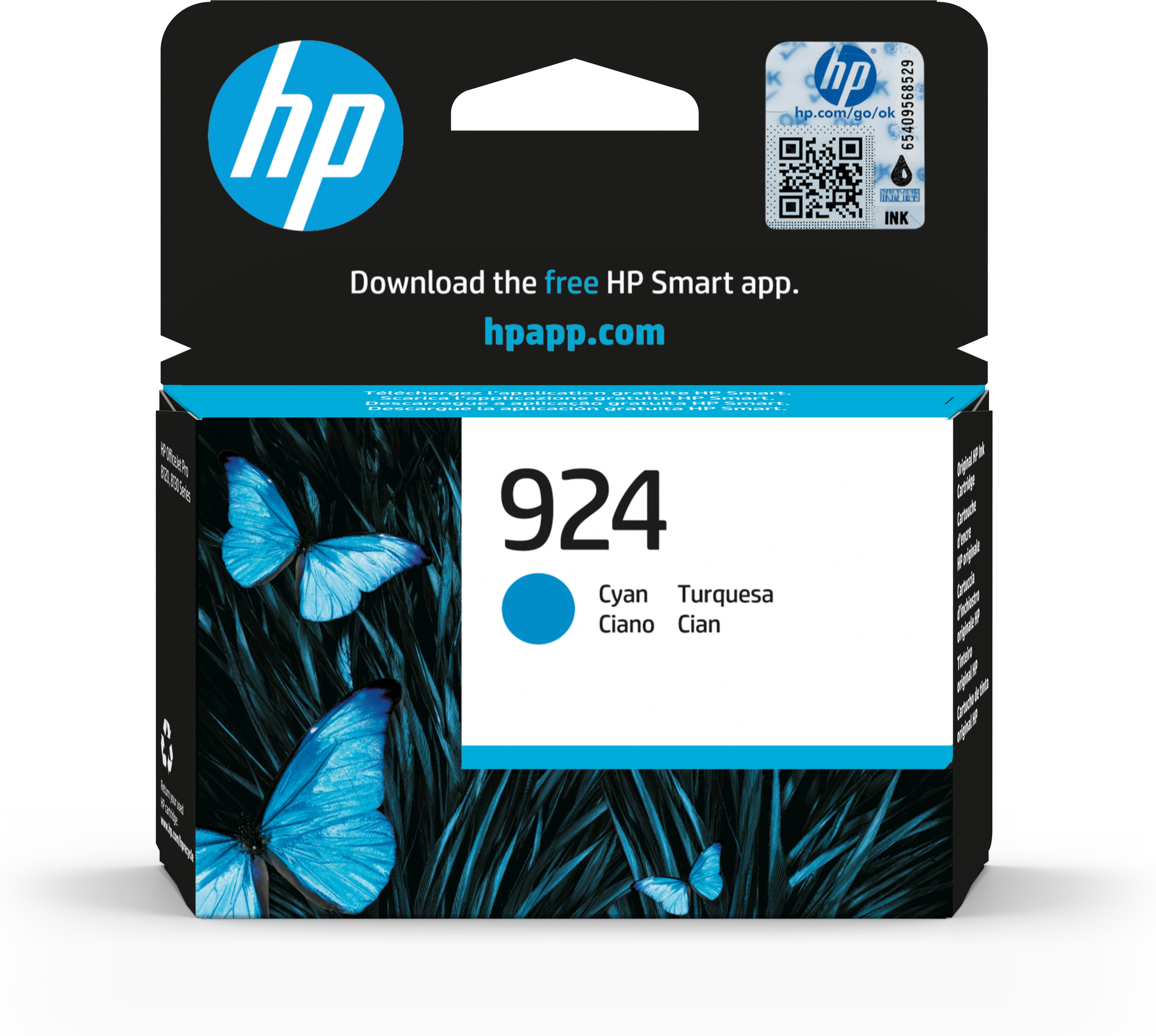 Original HP 924 | 4K0U3NE Tinte Cyan ( 2025 )