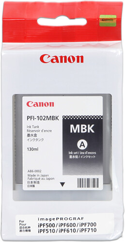 Original Canon PFI102MBK | 0894B001 Tinte Matt Schwarz