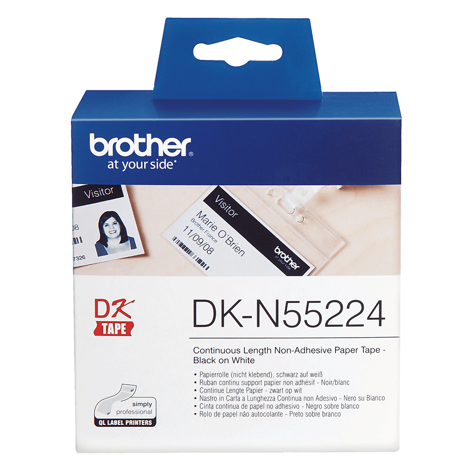 Brother Endlosrolle DK-N55224 | 54 mm | Weiß | Papier nicht klebend