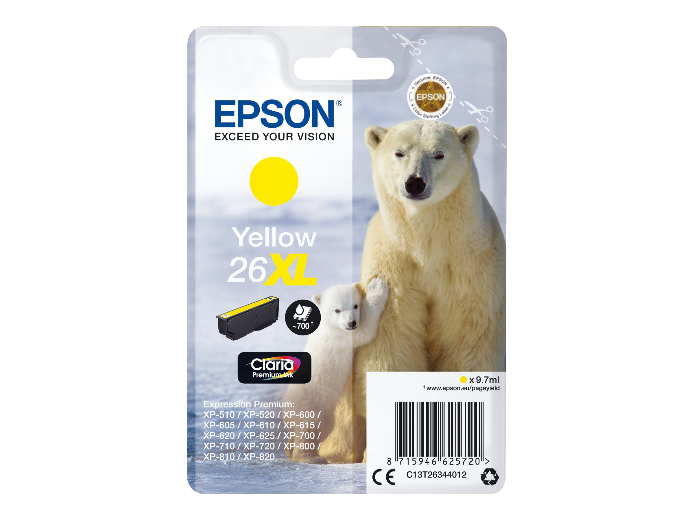 Original Epson 26XL | C13T26344012 Tinte Gelb XL