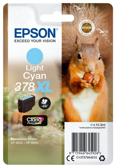 Original Epson 378XL | C13T37954010 Tinte hell Cyan XL