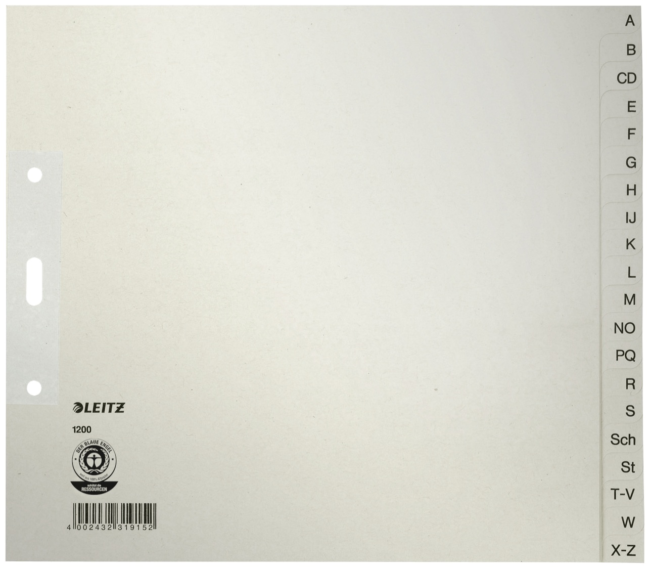 Leitz Register 1210 | DIN A4 | A-Z · 20-teilig | Grau