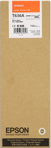 Original Epson T636A | C13T636A00 | Orange Tintenpatrone ( 2023 )
