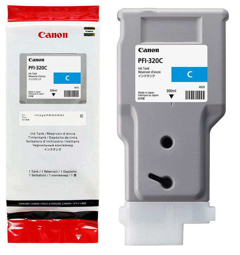 Original Canon PFI320C | 2891C001 Tinte Cyan XL