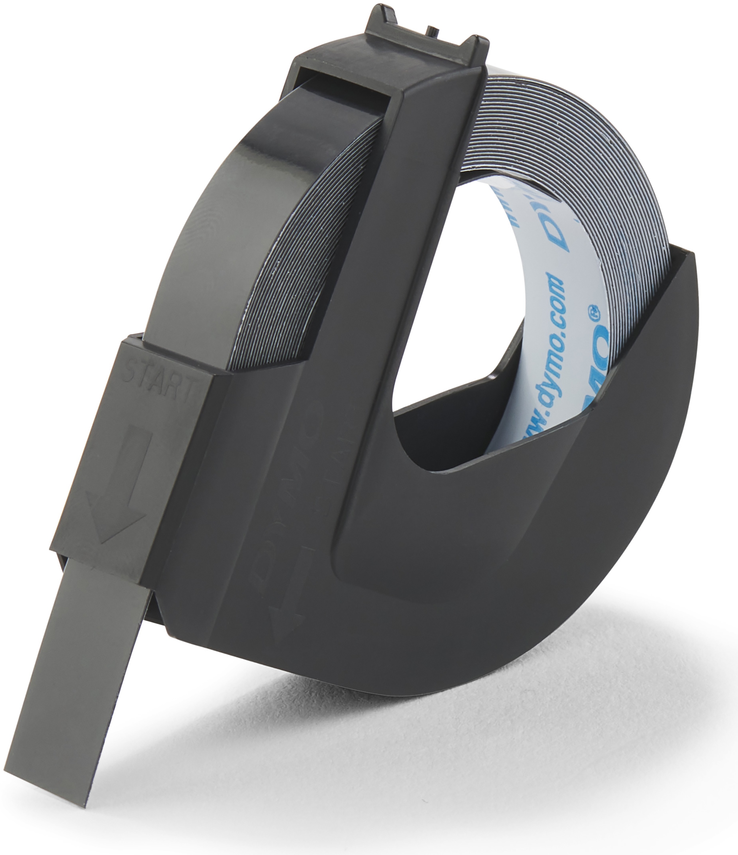 Dymo DYMO Original Prägeband | 3D weiß auf schwarz | 9mm x3m | selbstklebendes Kunststoff Etikettenband | für Junior & Omega Beschriftungsgerät | 1 Stück Etiketten erstellende Bänder