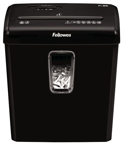 Fellowes Powershred P-30C Aktenvernichter | P-4 Partikelschnitt | 6 Blatt | 15 l | Schwarz