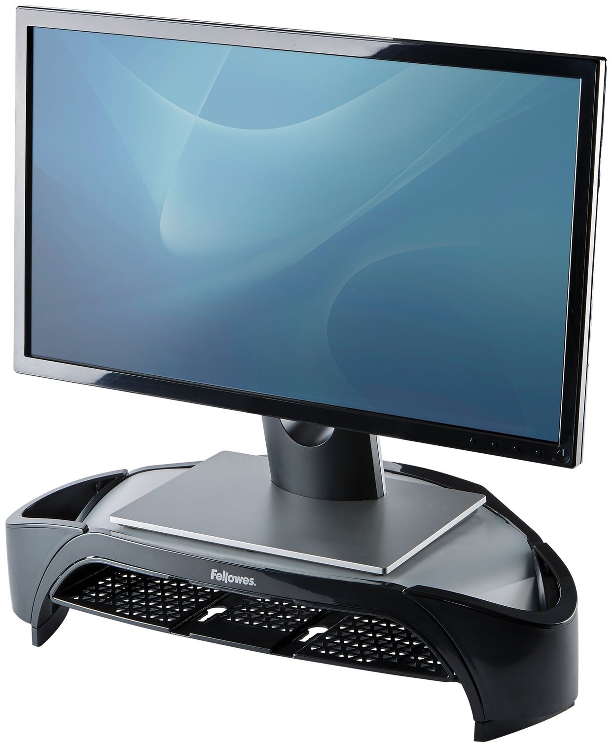 Fellowes Smart Suites Plus Monitorständer | für 1 Monitor | bis 21" | bis 10 kg | Standfuß | höhenverstellbar | Schwarz