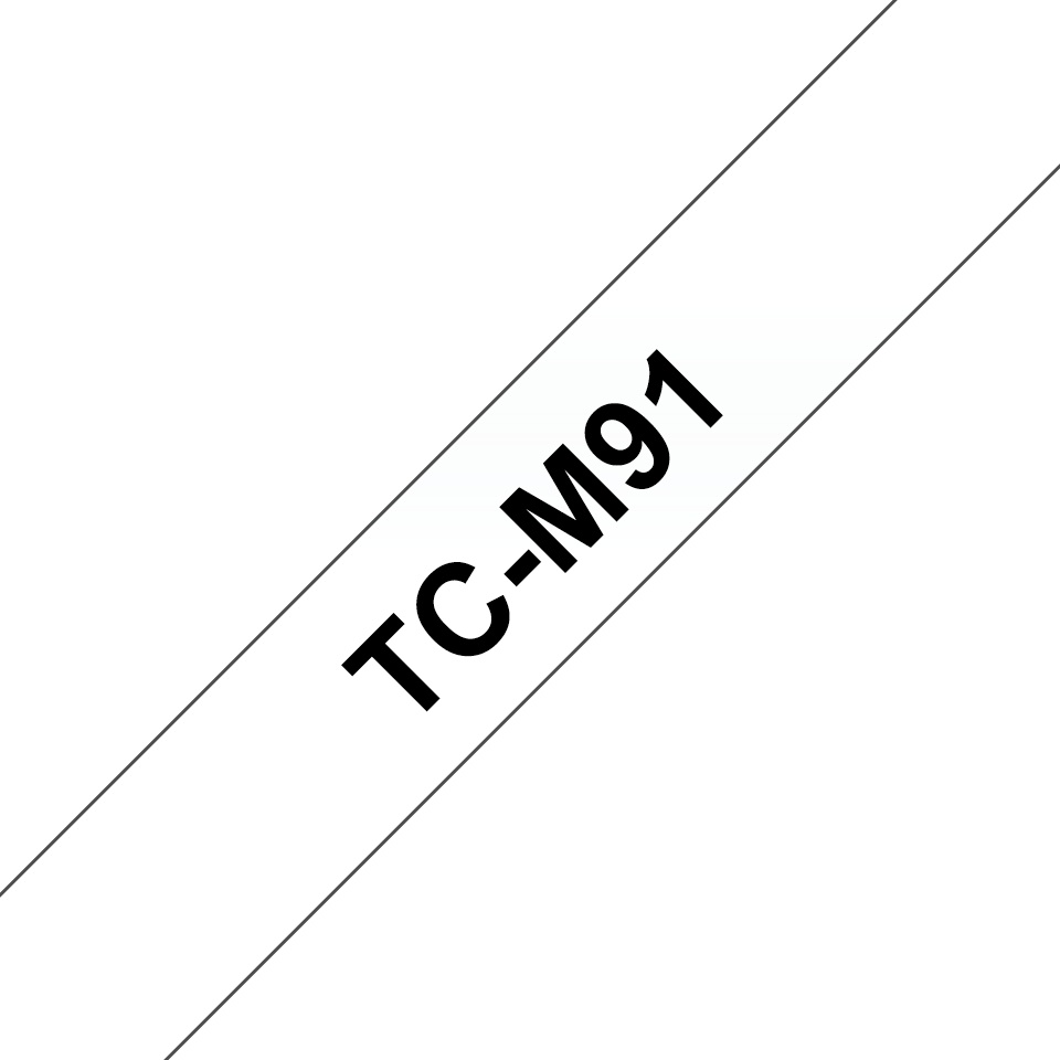 Brother Schriftband TC-M91 | 9 mm | Schwarz auf Transparent | 7.7 m