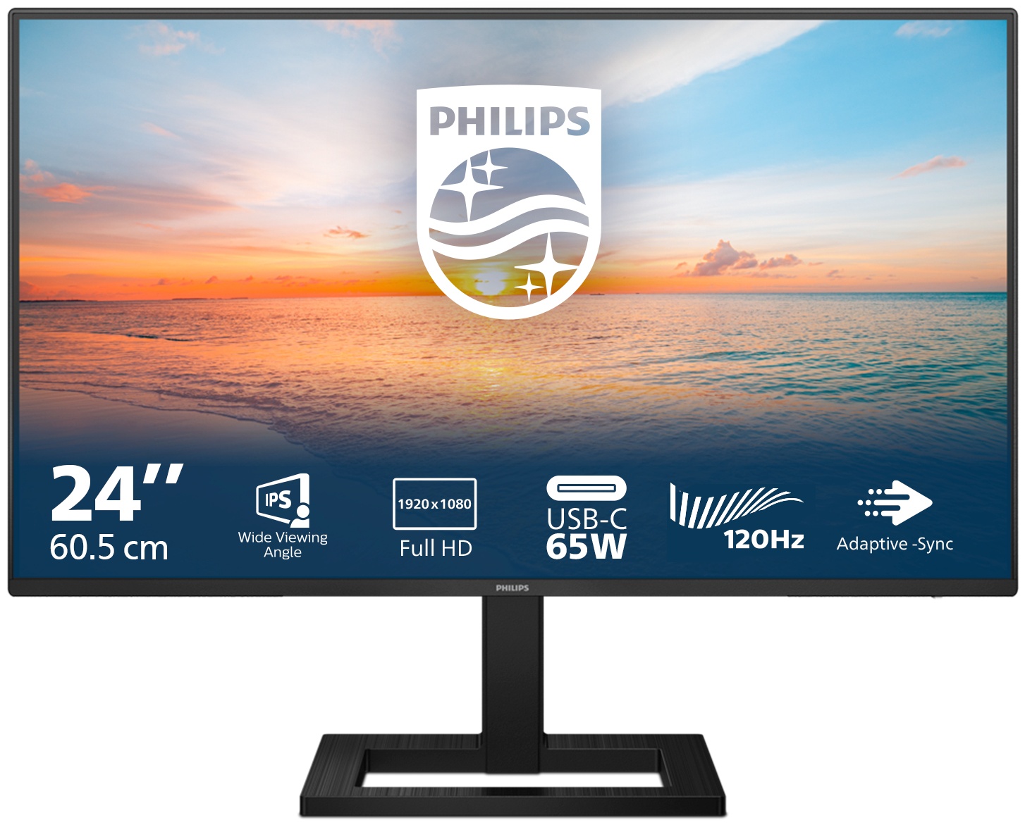 Philips 1000 series | 24E1N1300AE/00 Monitor 23,8 zoll | 60,5 cm | Full HD | 1920 x 1080 | Schwarz