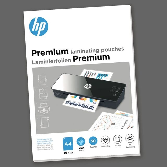 HP Premium Laminierfolien A4 | 250 µm | glänzend | 50 Stück