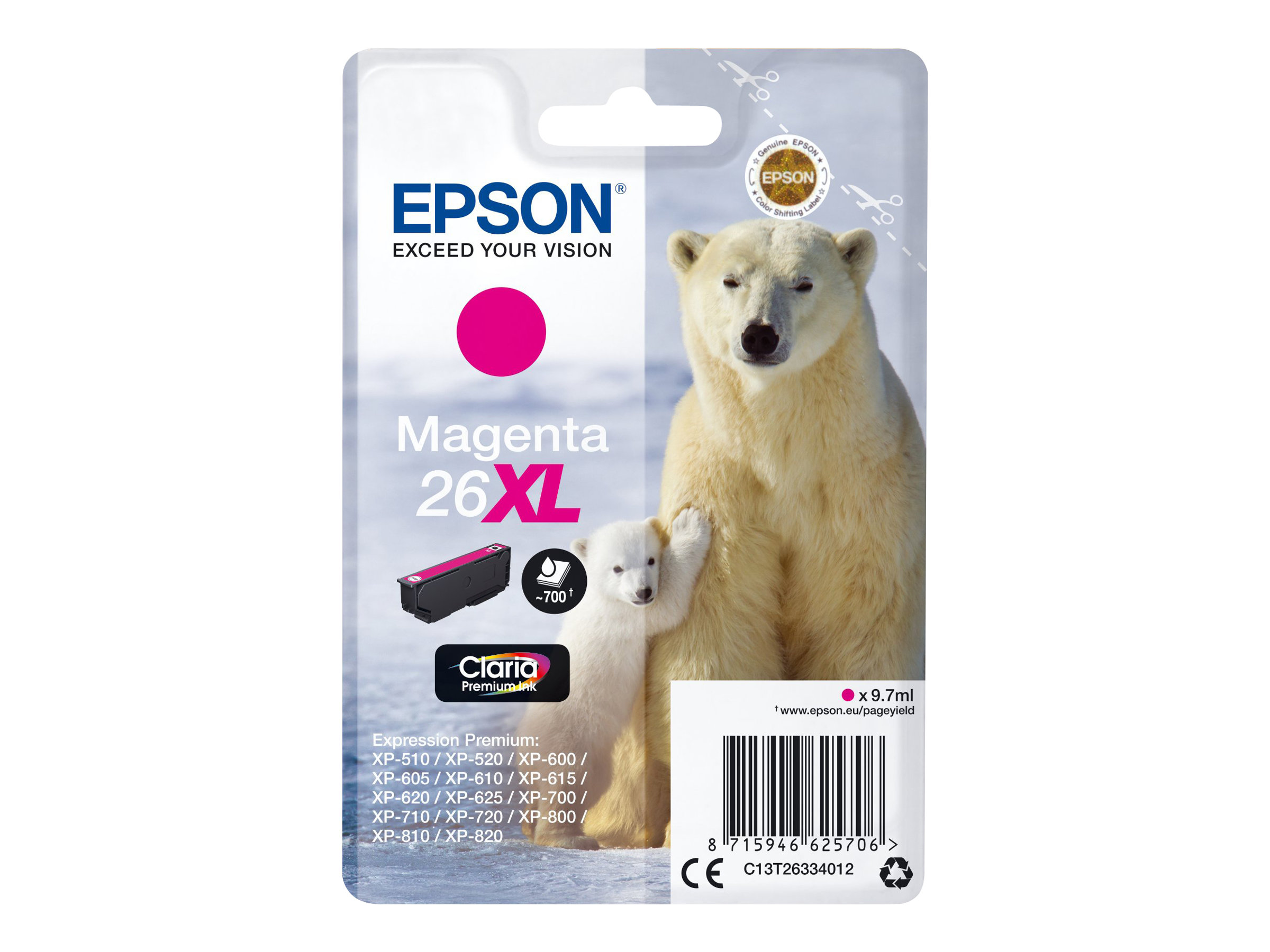 Original Epson 26XL | C13T26334012 Tinte Magenta XL