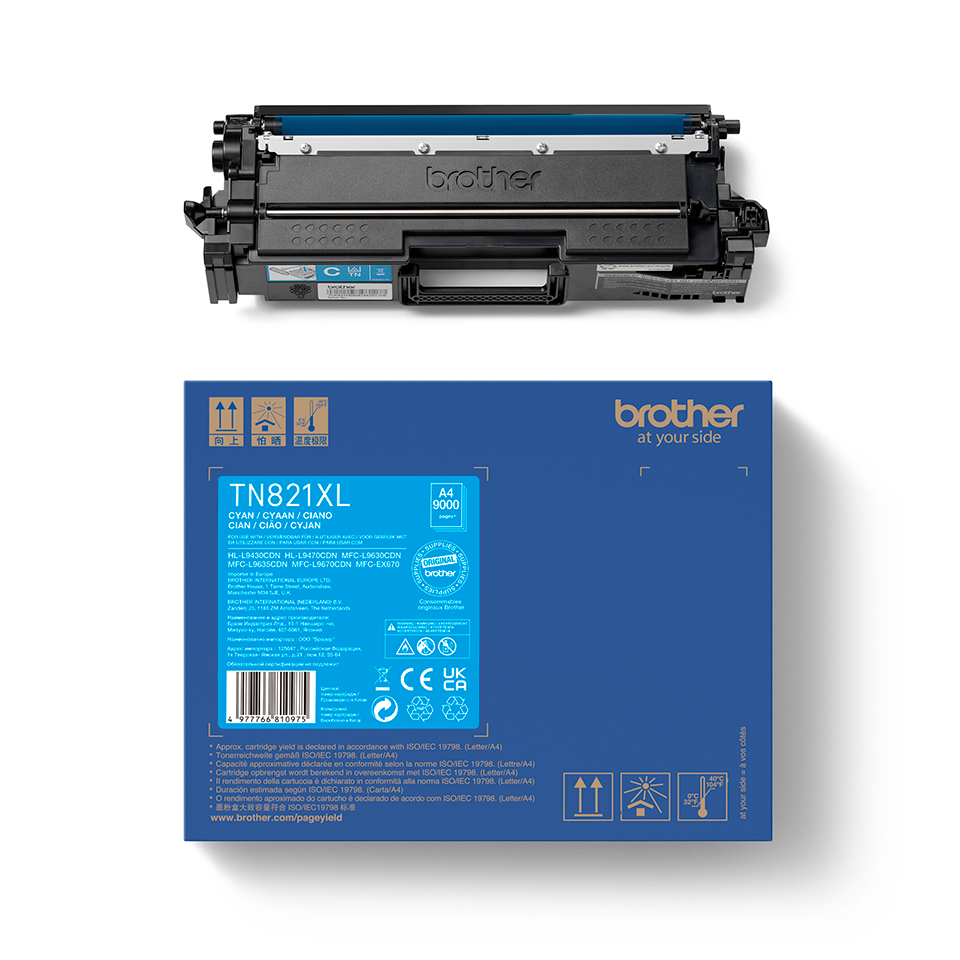Original Brother TN821XLC Toner Cyan