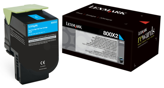 Original Lexmark 80C0X20 | 800X2 Toner Cyan XXL