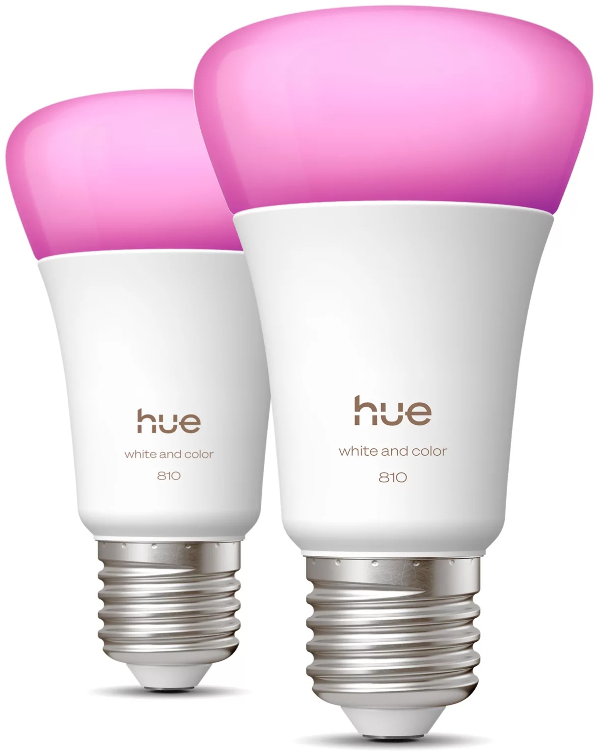 Philips Hue A60 810 lm Glühbirne | 2 Stück | E27 | Farbig | Weiß
