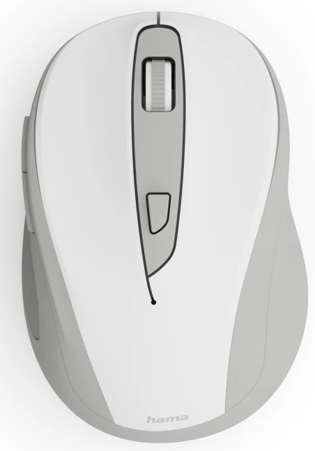 Hama WM-400 Ergonomische Maus | Funk (2,4 GHz) | 2× AAA-Batterie | 6 Tasten | 1600 dpi | Rechtshänder | Weiß