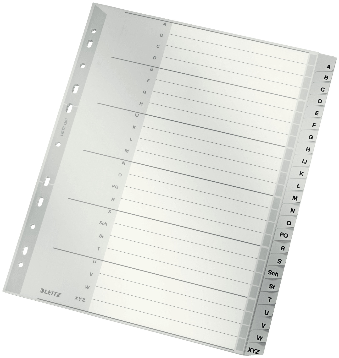 Leitz Register 1261 | DIN A4+ | A-Z · 24-teilig | Grau