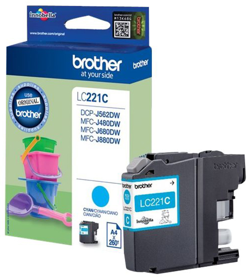 Original Brother LC221C Tinte Cyan