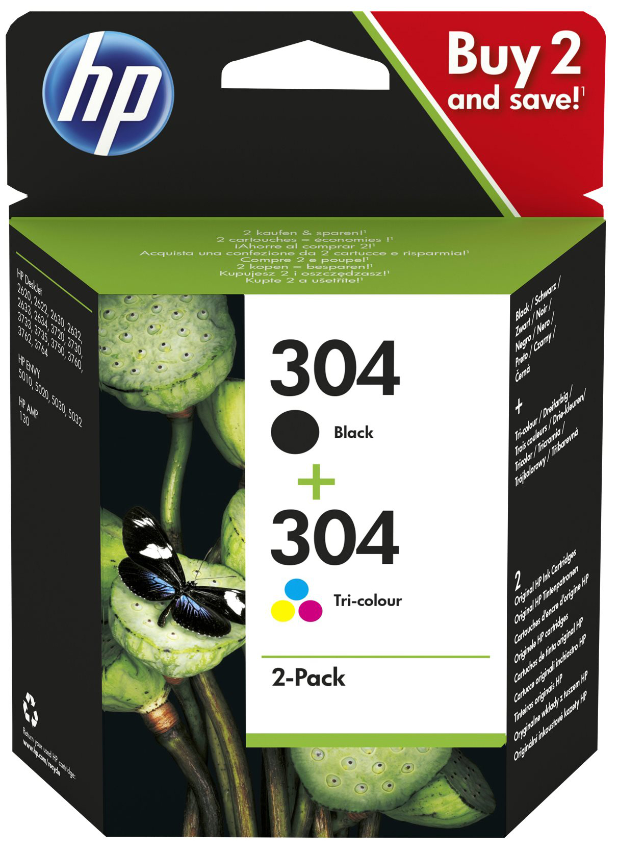 Original HP 304 | 3JB05AE Tinte ( BK/C/M/Y ) 2er-Pack