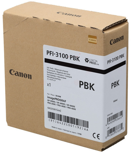 Original Canon PFI3100 | 6422C001 Tintenpatrone Foto Schwarz
