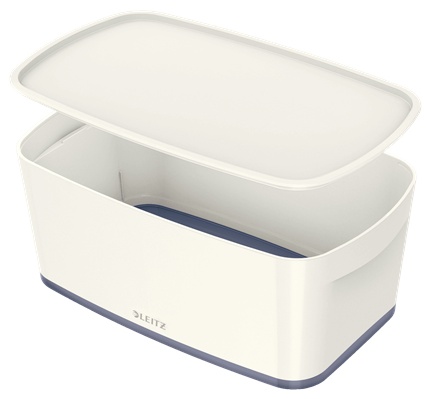 Leitz Aufbewahrungsbox MyBox | 5 l | 31,8 x 19,1 x 12,8 cm | Perlweiß/Grau