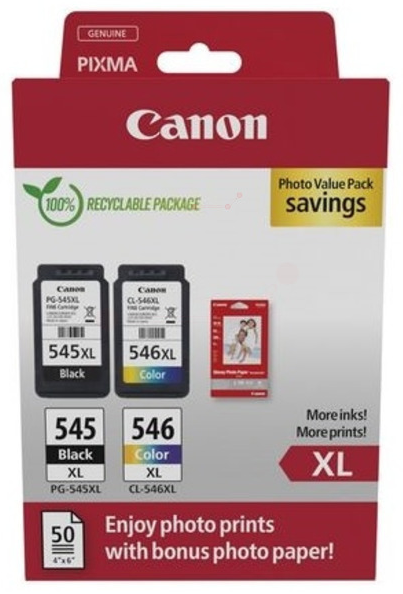Original Canon PG545 + CL546 XL | 8286B006 Tinte Schwarz & Color