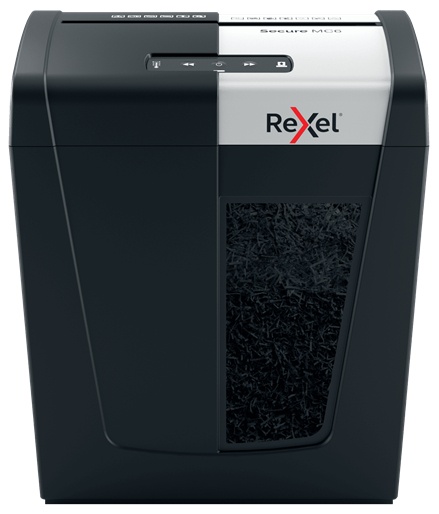 Rexel Secure MC6 Aktenvernichter | P-5 Mikroschnitt | 6 Blatt | 18 l | Schwarz/Silber