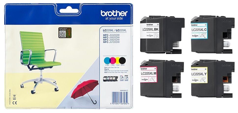 Original Brother LC229XLVALBPDR Tinte BK/C/M/Y Spar Set XXL