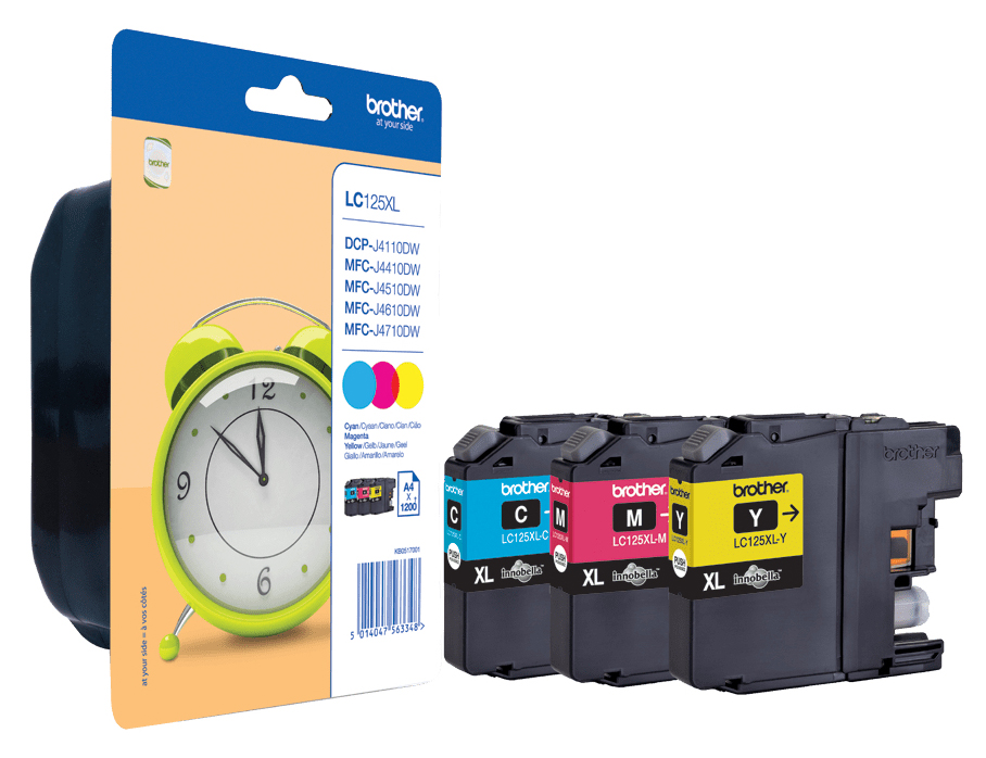 Original Brother LC125XLRBWBPDR Tinte C/M/Y Spar Set XL