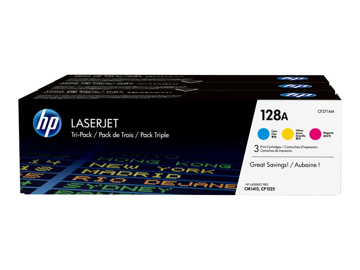 Original HP CF371AM | 128A Toner C/M/Y Spar Set ( B-Verpackung )