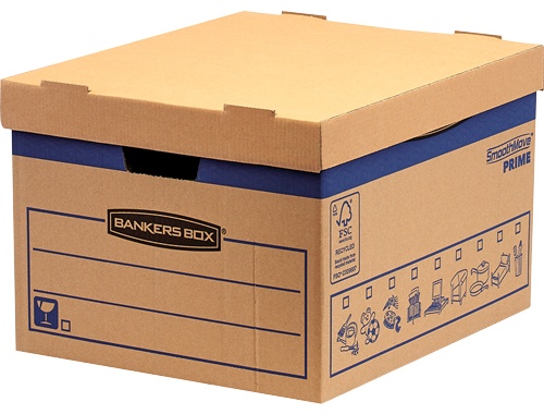 Bankers Box Umzugskarton SmoothMove | 40 x 33,5 x 29,2 cm | Natürlich/Natur | 10er-Pack