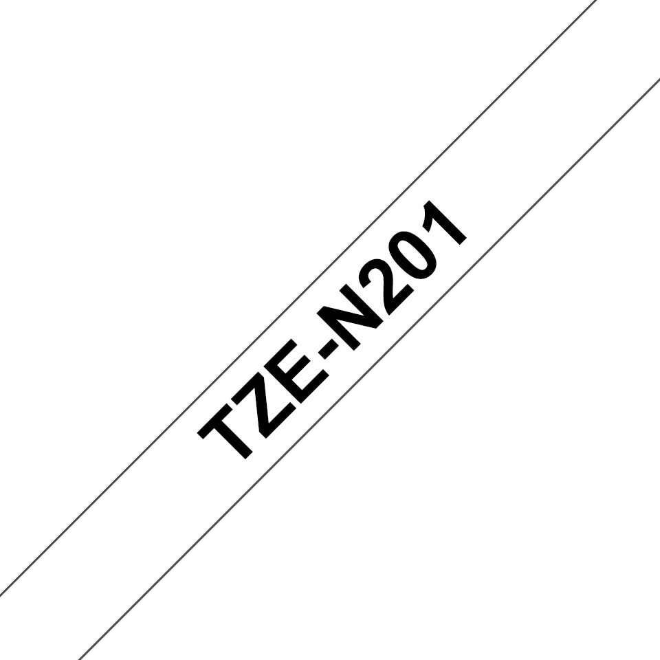 Brother Schriftband TZe-N201 | 3.5 mm | Schwarz auf Weiß | 8 m