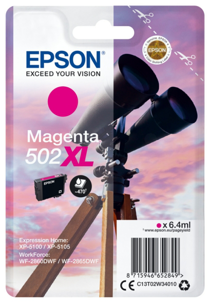 Original Epson 502XL | C13T02W34010 Tinte Magenta XL