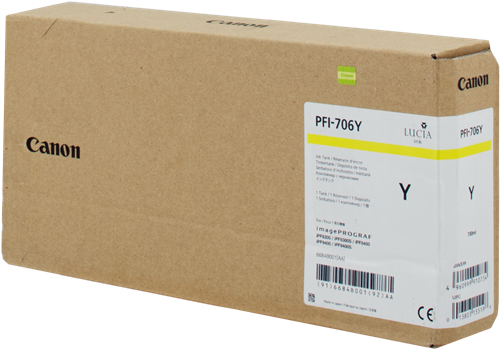 Original Canon PFI706Y | 6684B001 Tinte Gelb ( 03.2026 )