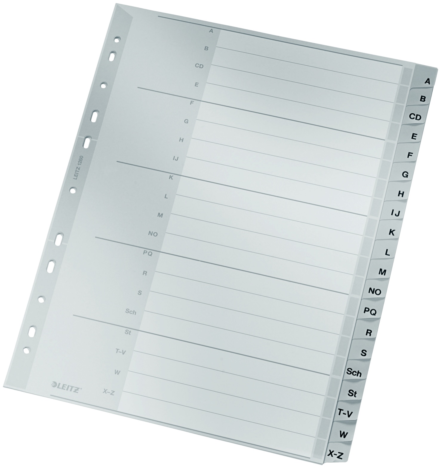 Leitz Register 1260 | DIN A4 | A-Z · 20-teilig | Grau