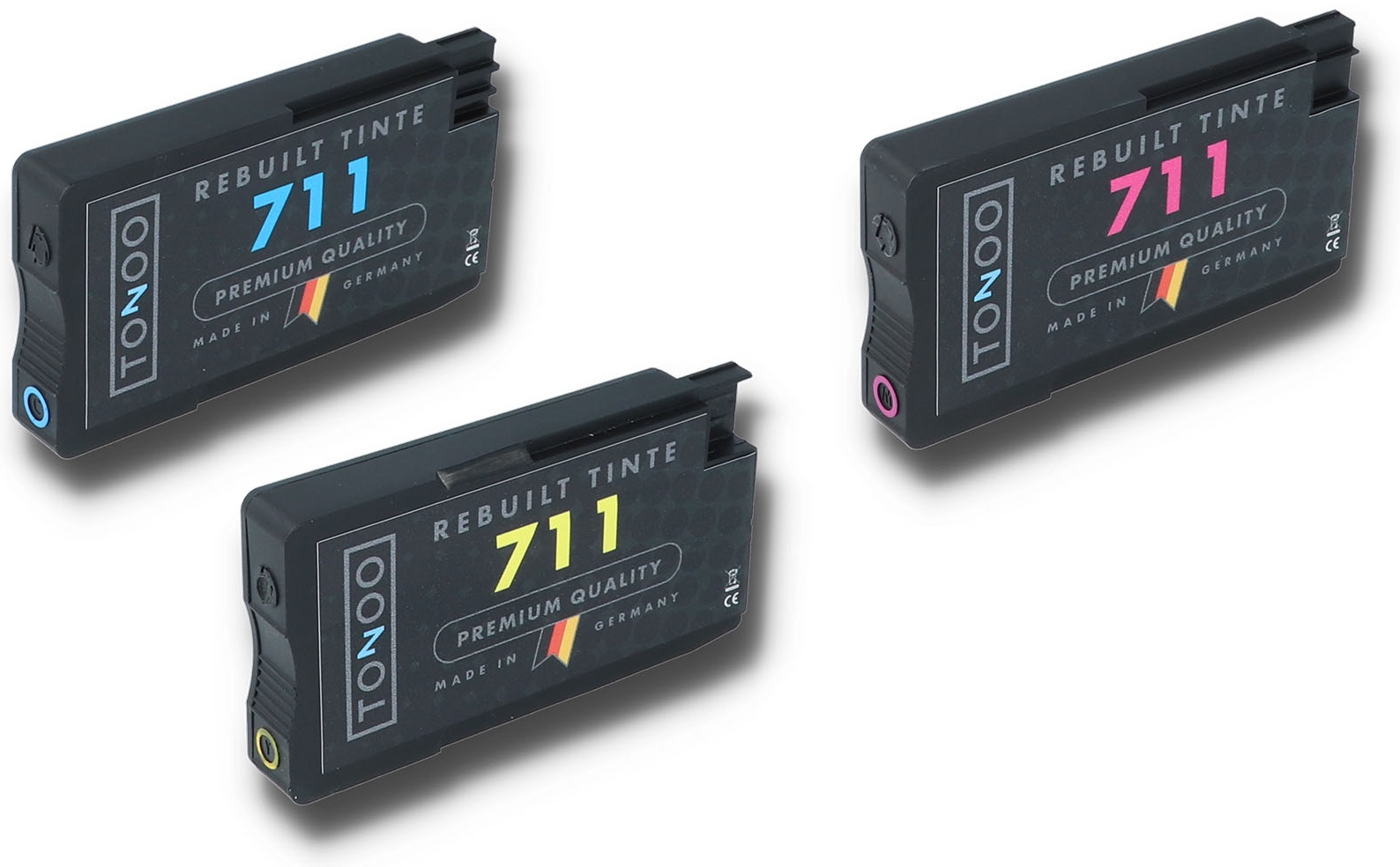 Tonoo® Tinte ersetzt HP P2V32A | 711 C/M/Y Spar Set