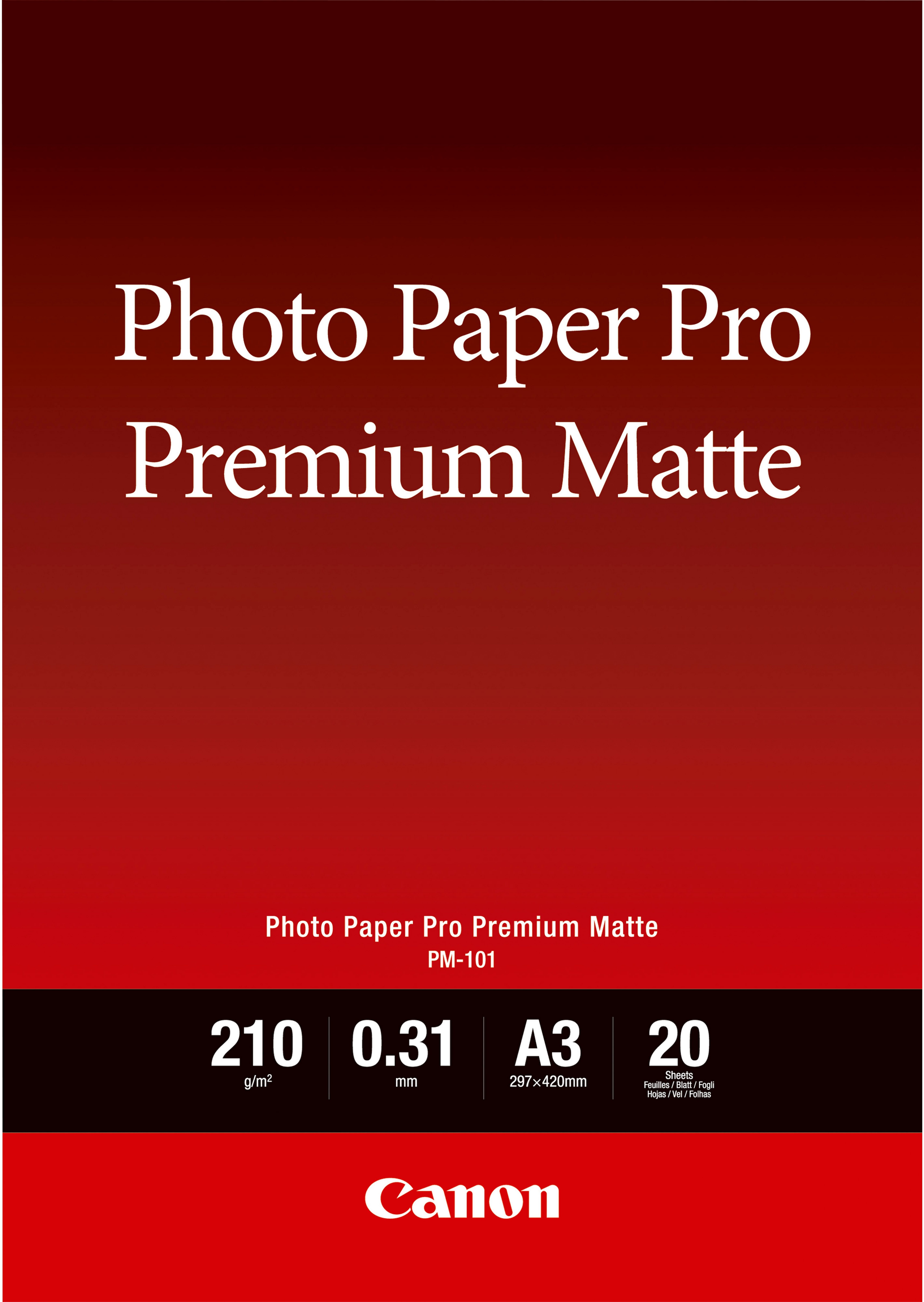 Canon Fotopapier PM-101 Matt | A3 | 210 g/m² | 20 Blatt