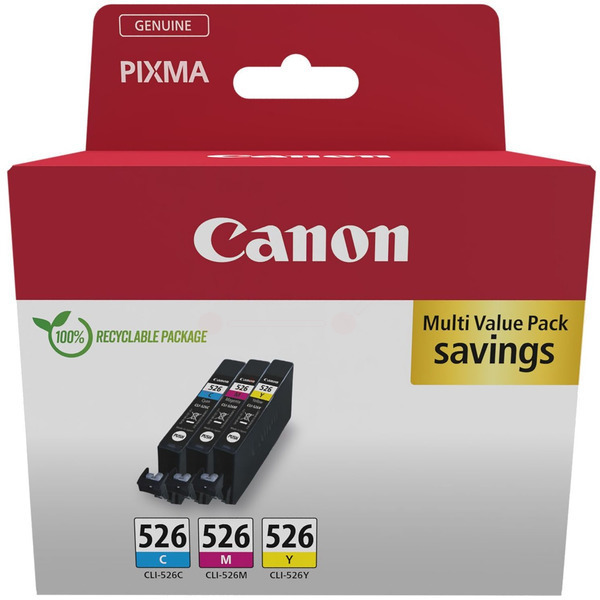 Canon CLI-526 C/M/Y  cyan, magenta, gelb Druckerpatronen, 3er-Set