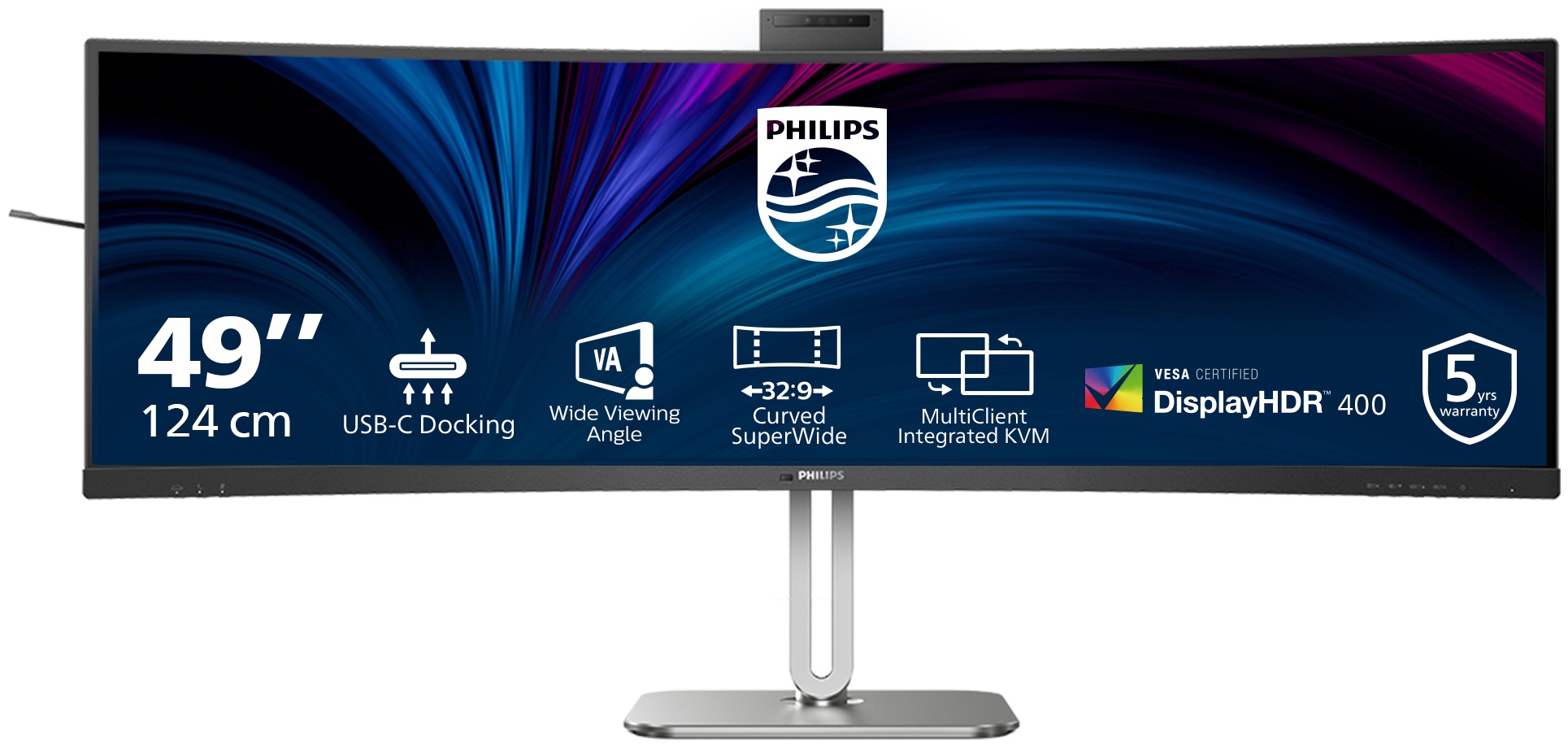Philips 5000 series | 49B2U5900CH/00 Curved-Monitor 48,8 zoll | 124 cm | DQHD | 5120 x 1440 | Schwarz