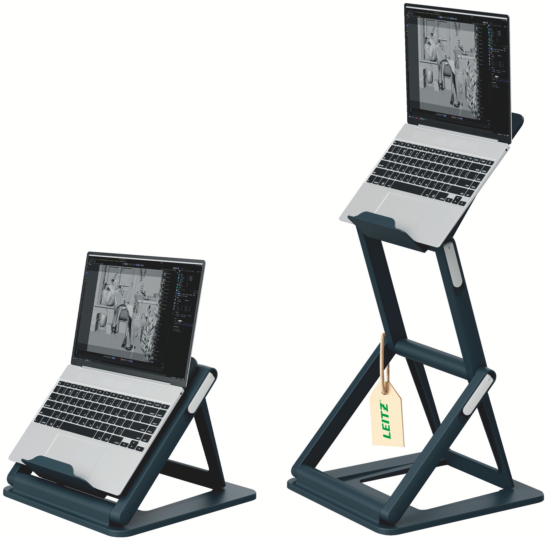 Leitz Ergo 2-in-1 Sitz-Steh Laptop-Ständer | Standfuß | Schwarz