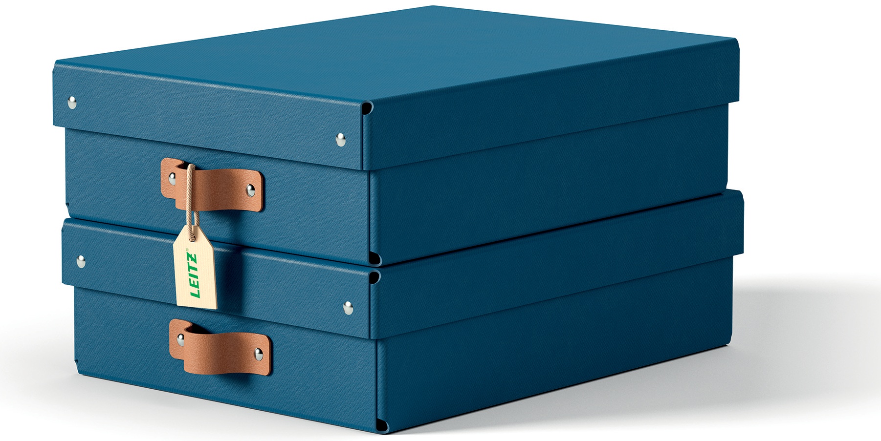 Leitz Aufbewahrungsbox Puro | 8 l | 27 x 37 x 10 cm | Blau | 2er-Pack