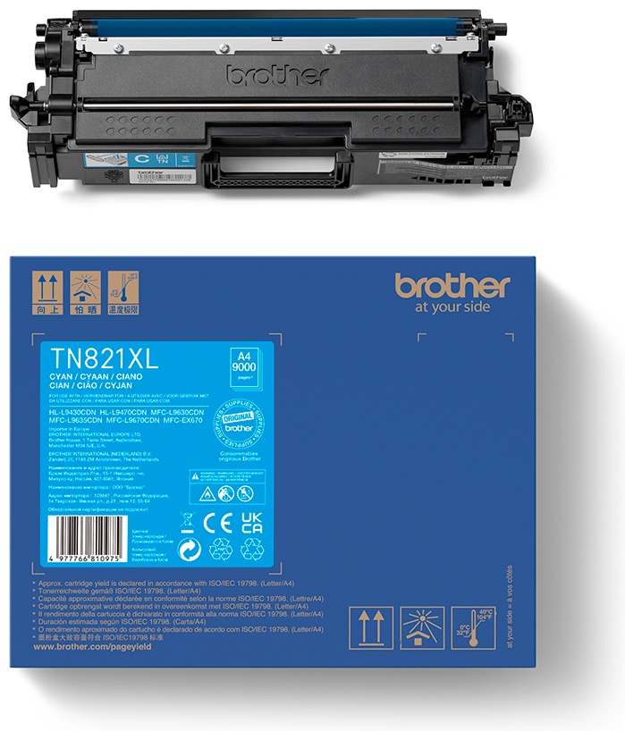 Original Brother TN821XLC Toner Cyan