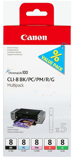 Original Canon CLI8 | 0620B027 Tinte BK|PC|PM|R|G