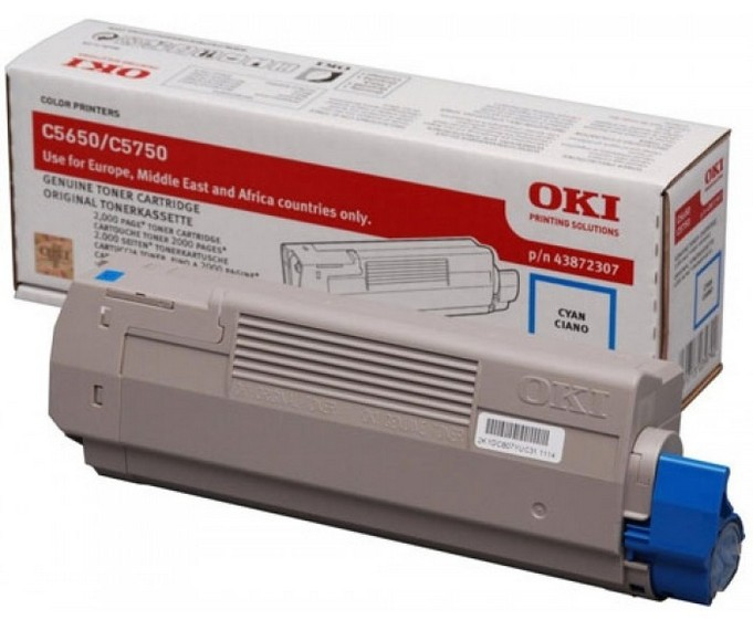 Original OKI 43872307 Toner Cyan
