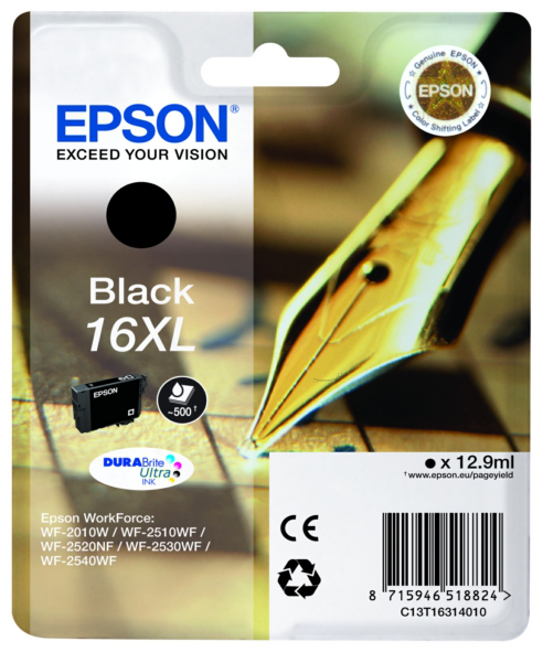 Original Epson 16XL | C13T16314012 Tinte Schwarz XL