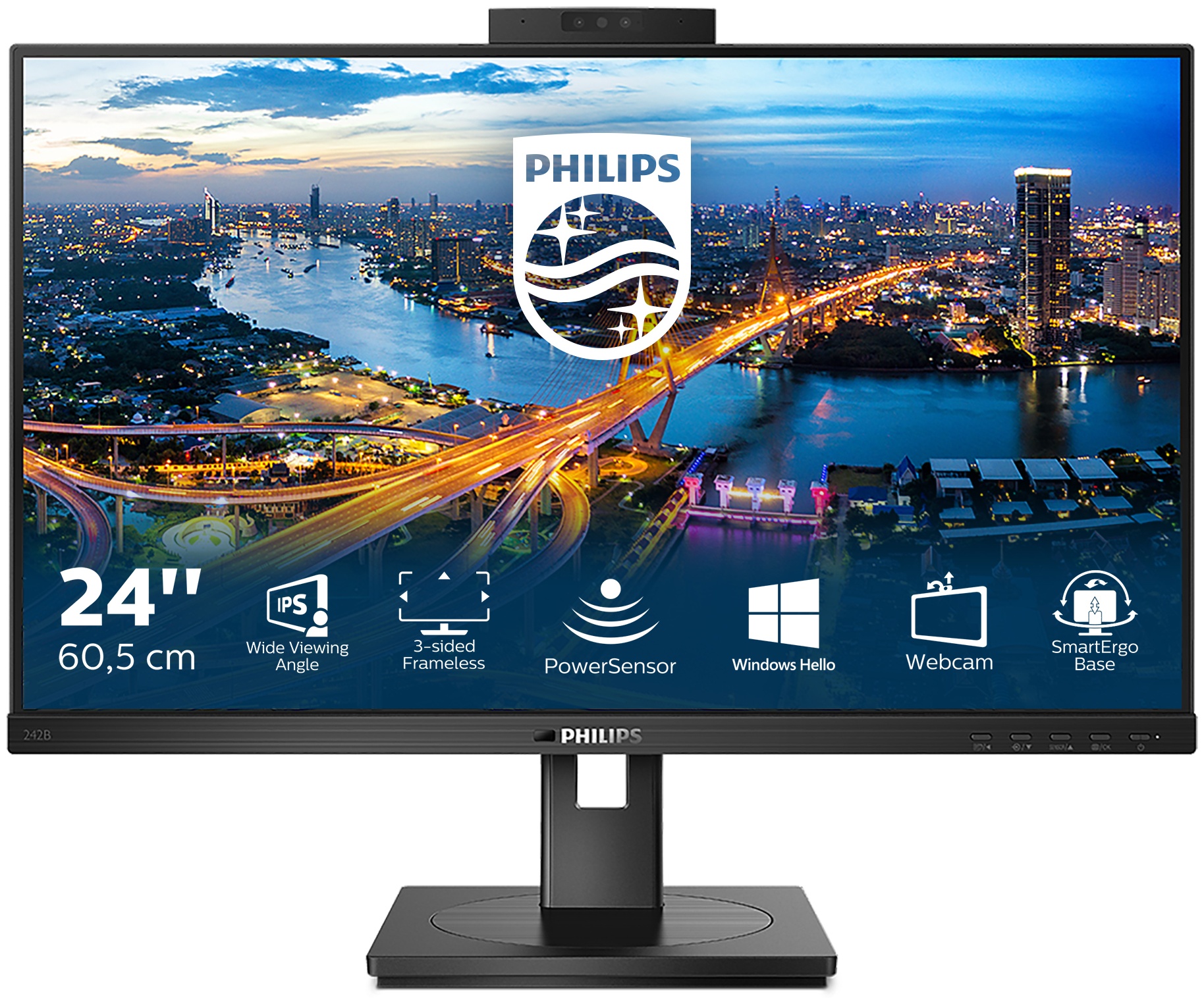 Philips B Line | 242B1H/00 Monitor 23,8 zoll | 60,5 cm | Full HD | 1920 x 1080 | Schwarz